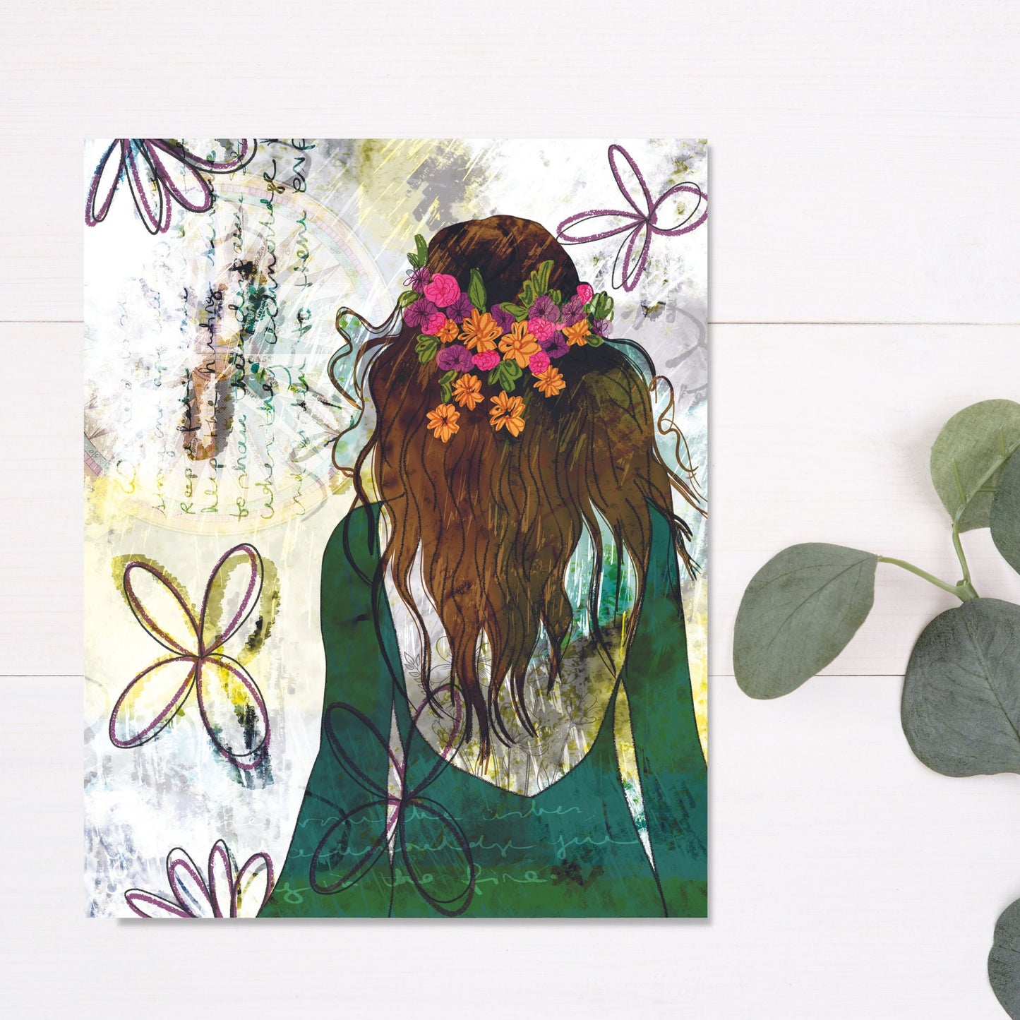 Art Print "Rise From the Ashes", Graphic Art Girl | Gift for Teen | Girl Silhouette Art Print