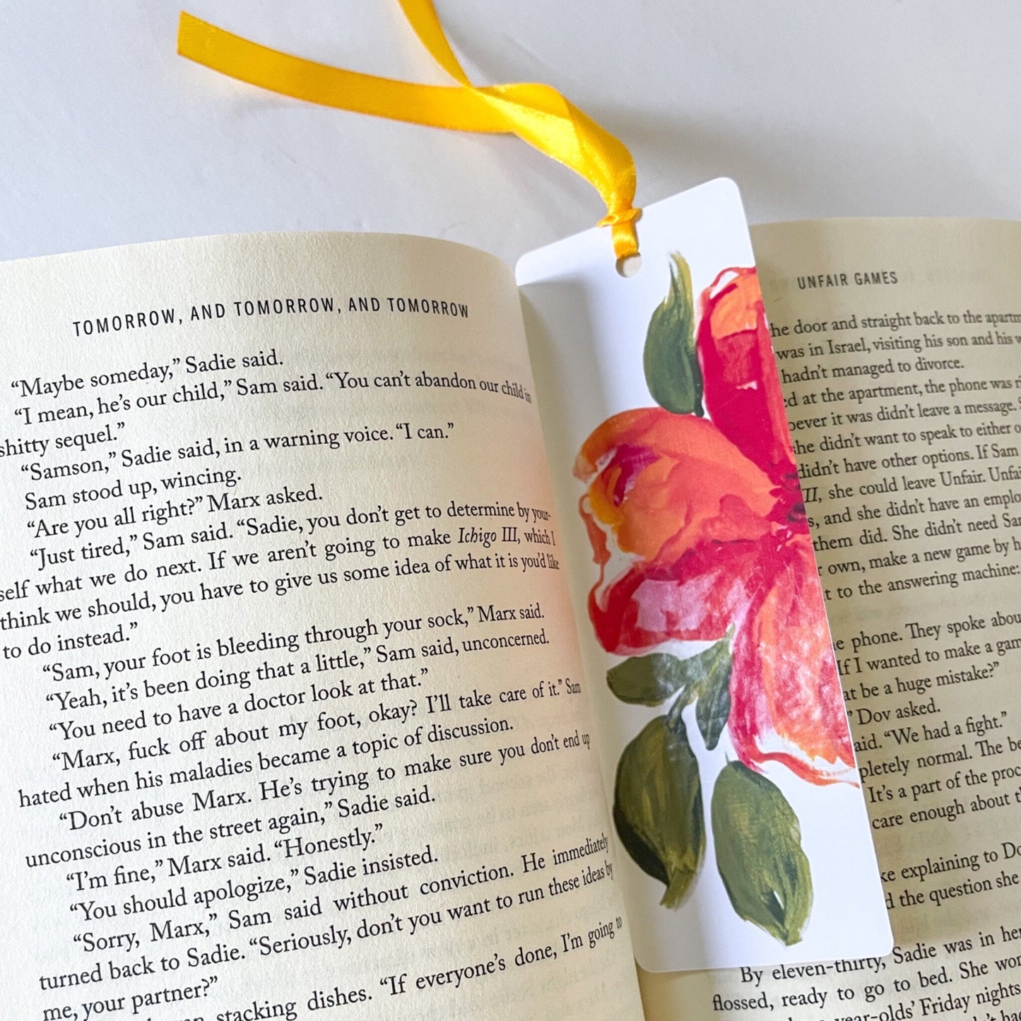 Art Bookmark "Expressive Floral" - 2x6 inches High Glossy Finish