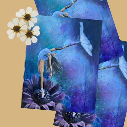 Art Print "Whispers of a Flower" Mixed Media | Ballerina Art